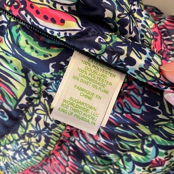 Lilly Pulitzer Womens Lilah Reversible Down Coat Jacket Small - Picture 11 of 11